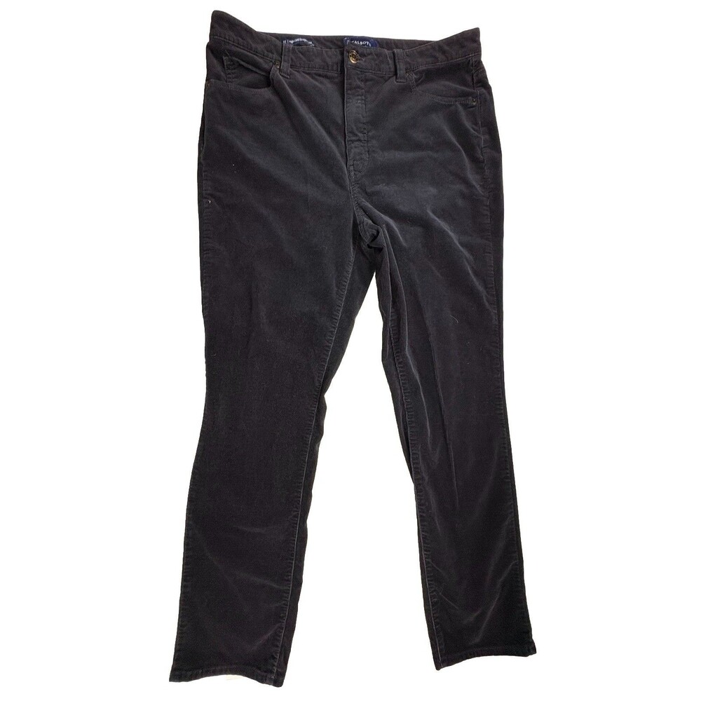 Talbots High Wasted Straight Leg Women’s Corduroy  Pants  Navy Size 12 Preppy